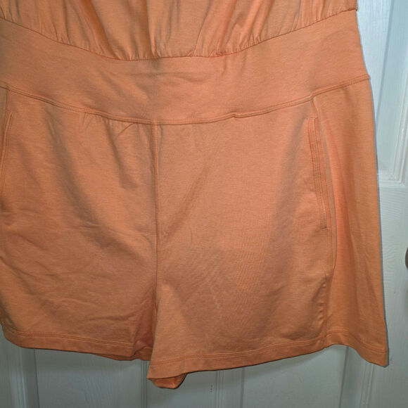 Sweaty Betty Gary Romper Sleeveless XL Tangerine Orange Knit Jersey Racer Back - Picture 9 of 12